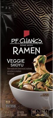 Veggie Shoyu Ramen Noodles With Yu Choy, Mushrooms, And Scallions In A Mushroom Flavored Broth, Veggie Shoyu