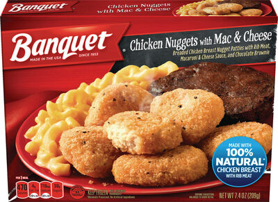 Banquet Chicken Nuggets With Mac & Cheese, Frozen Meal, 7.4 oz.