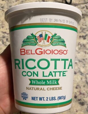 Ricotta Con Latte Whole Milk Natural Cheese, Ricotta Con Latte