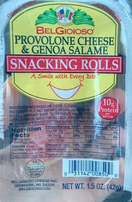 Provolone Cheese & Genoa Salame Snacking Rolls, Provolone Cheese & Genoa Salame