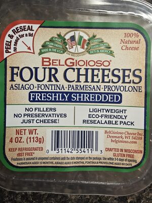 Four Cheeses Asaigo, Fontina, Parmesan, Provolone Freshly Shredded
