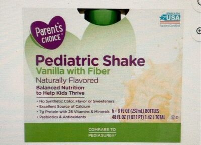 Pediatric Shake, Vanilla With Fiber
