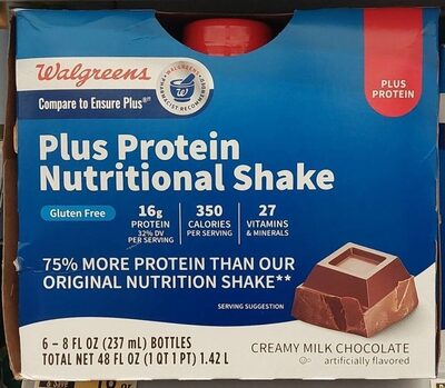 Creamy Milk Chocolate Flavored Plus Protein Nutritional Shake, Creamy Milk Chocolate