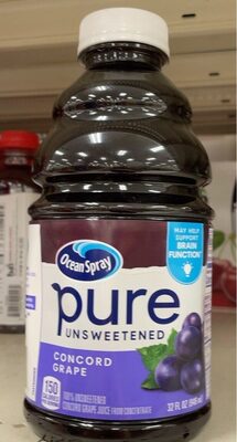 100% Unsweetened Pure Concord Grape Juice From Concentrate, Unsweetened