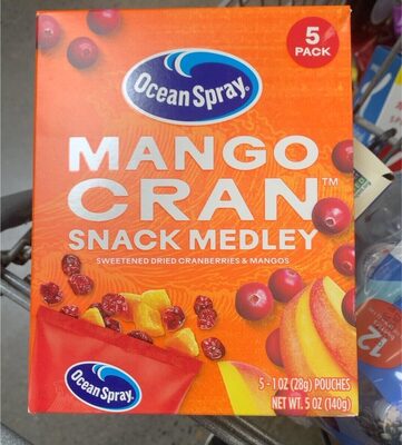 Sweetened Dried Cranberries & Mangos Snack Medley, Sweetened Dried Cranberries & Mangos