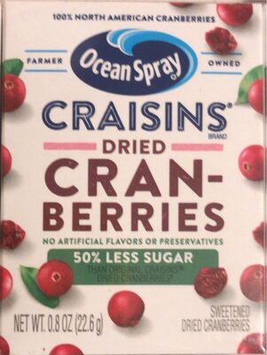 50% Less Sugar Sweetened Dried Cranberries