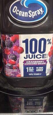 100% Cranberry Concord Grape Flavored Blend Of 3 Juices From Concentrate, Cranberry Concord Grape