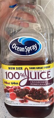Cranberry Pomegranate 100% Juice Flavored Blend Of 6 Juices From Concentrate, Cranberry Pomegranate