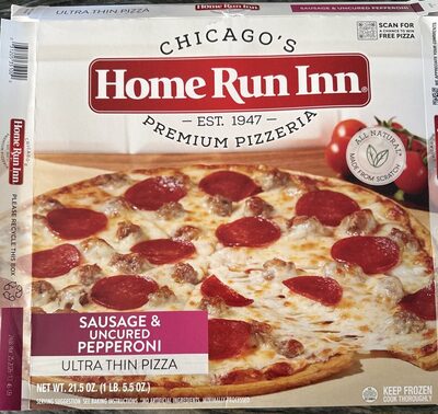 Sausage & Uncured Pepperoni Ultra Thin Pizza, Sausage & Uncured Pepperoni