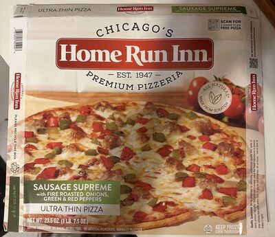 Sausage Supreme With Fire Roasted Onions, Green & Red Peppers Ultra Thin Pizza, Sausage Supreme
