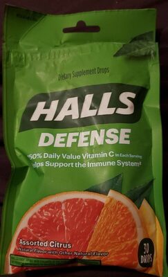 Halls Defense Cough Drops Assorted Citrus 1X30 Pc
