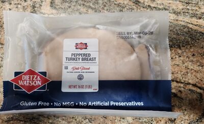 Peppered Turkey Breast Coated With Black Pepper & Seasonings, Peppered