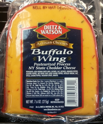 Dietz & Watson, Pasteurized Process Ny State Cheddar Cheese, Buffalo Wing, Buffalo Wing