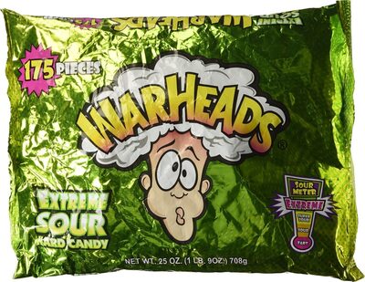 WARHEADS Extreme Sour Hard Candy 25oz Laydown Bag