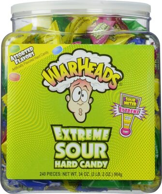 WARHEADS Extreme Sour Hard Candy 240ct Tub