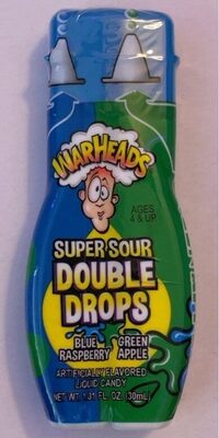 Green Apple, Watermelon Flavored Super Sour Double Drops Liquid Candy, Green Apple, Watermelon