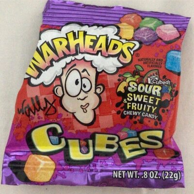 Orange Watermelon Blue Raspberry Black Cherry Strawberry Green Apple Flavored Cubes Chewy Candy, Orange Watermelon Blue Raspberry Black Cherry Strawberry Green Apple