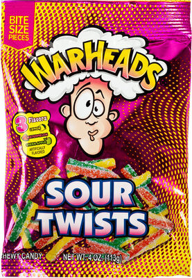 Lemon, Watermelon, Green Apple Sour Twists Chewy Candy, Lemon, Watermelon, Green Apple