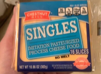 Imitation Pasteurized Process Cheese Food Singles Slices