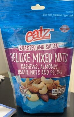 Roasted And Salted Deluxe Cashews, Almonds, Brazil Nuts And Pecans Mixed Nuts, Roasted And Salted