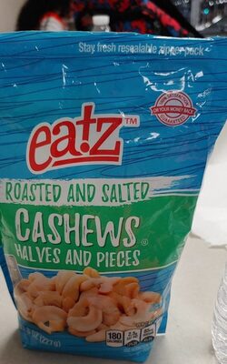 Roasted And Salted Halves And Pieces Cashews, Roasted And Salted