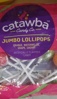 Jumbo Lollipops Candy, Orange, Watermelon, Grape, Cherry