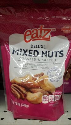 Roasted & Salted Deluxe Cashews, Almonds, Brazil Nuts, & Pecans Mixed Nuts, Roasted & Salted Deluxe