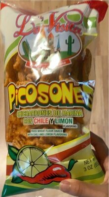 Picosones With Chili And Lemon Flavoring Fried Wheat Flour Snack, Chili; Lemon