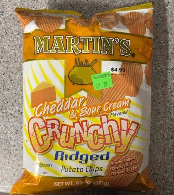 Cheddar & Sour Cream Flavored Crunchy Ridged Potato Chips, Cheddar & Sour Cream