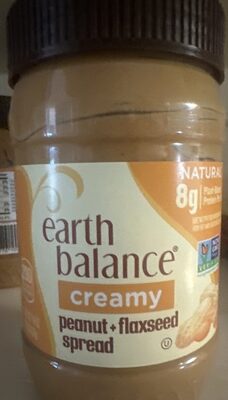 Earth Balance Creamy Peanut Butter and Flaxseed Oil, 16 oz Jar