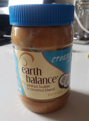 Earth Balance Creamy Peanut and Coconut Oil Spread, Peanut Butter Alternative, 16 oz Jar