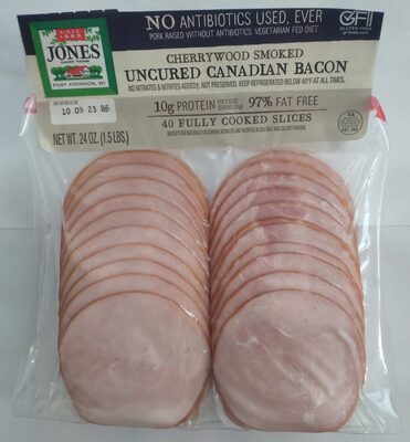 Cherrywood Smoked Uncured Canadian Bacon, Cherrywood Smoked