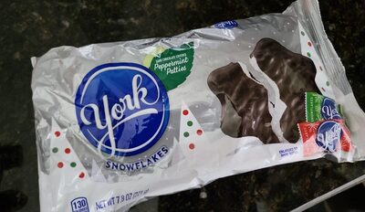 Dark Chocolate Covered Peppermint Patties Snowflakes, Dark Chocolate Covered Peppermint