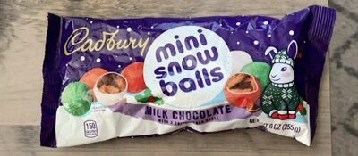 Milk Chocolate With A Crisp Sugar Shell, Mini Snow Balls, Milk Chocolate With A Crisp Sugar Shell
