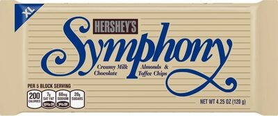 Symphony Almonds & Toffee Extra Creamy Xl Milk Chocolate, Almonds; Toffee