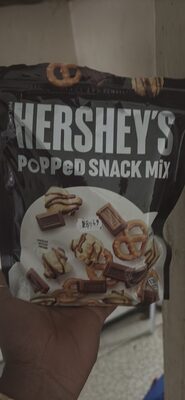 Popped Snack Mx, Chocolate Drizzled Popcorn, Mini Milk Chocolate Bars, Pretzels