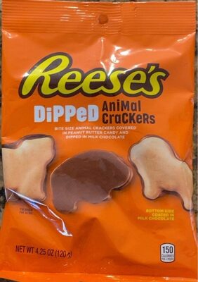 Bite Size Animal Crackers Covered In Peanut Butter Candy And Dipped In Milk Chocolate, Peanut Butter And Milk Chocolate