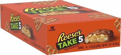 Take 5, 5 Layer Bar, Milk Chocolate, Pretzels, Peanut Butter, Caramel, Peanut, Milk Chocolate, Pretzels, Peanut Butter, Caramel, Peanut
