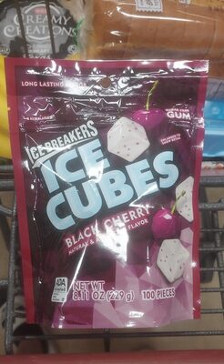 Black Cherry Ice Cubes Sugar Free Gum, Black Cherry