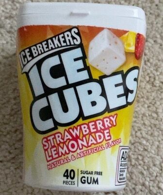 Strawberry Lemonade Ice Cubes Sugar Free Gum, Strawberry Lemonade