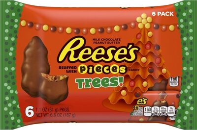 Milk Chocolate & Peanut Butter Trees With Pieces Candy, Milk Chocolate & Peanut Butter