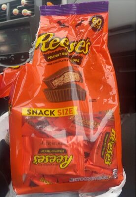 Reese's Milk Chocolate & Peanut Butter Cups Snack Size, 60 Count, 33 Oz, Milk Chocolate; Peanut Butter