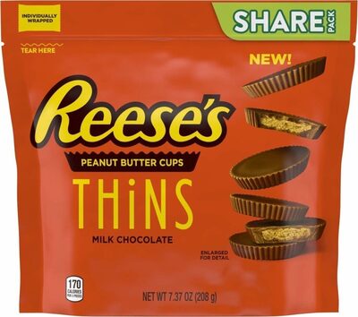 Milk Chocolate & Peanut Butter Thins Cups, Milk Chocolate & Peanut Butter