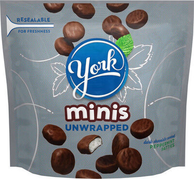Dark Chocolate Covered Peppermint Patties Unwrapped Minis, Dark Chocolate