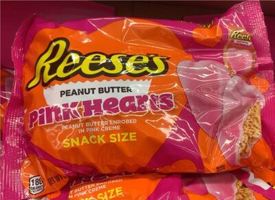Peanut Butter Enrobed In Pink Creme Pink Hearts, Peanut Butter Enrobed In Pink Creme