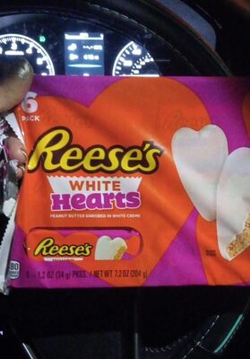 Peanut Butter Enrobed In White Creme Hearts, Peanut Butter Enrobed In White Creme