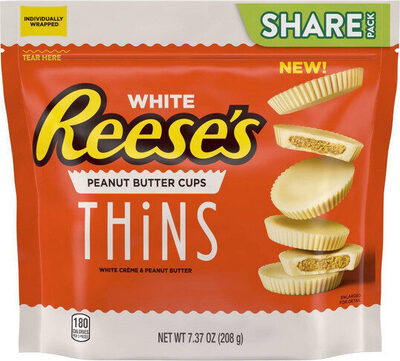 White Creme & Peanut Butter Cups Thins, White Creme & Peanut Butter