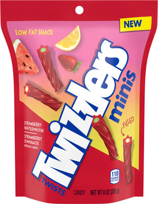 Strawberry Watermelon And Strawberry Lemonade Minis Twists Candy, Strawberry Watermelon; Strawberry Lemonade