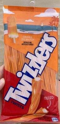 Orange Cream Pop Twists Candy, Orange Cream Pop
