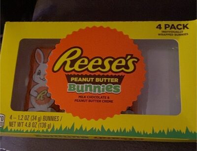 Milk Chocolate Peanut Butter Creme Bunny Easter Candy, Milk Chocolate; Peanut Butter